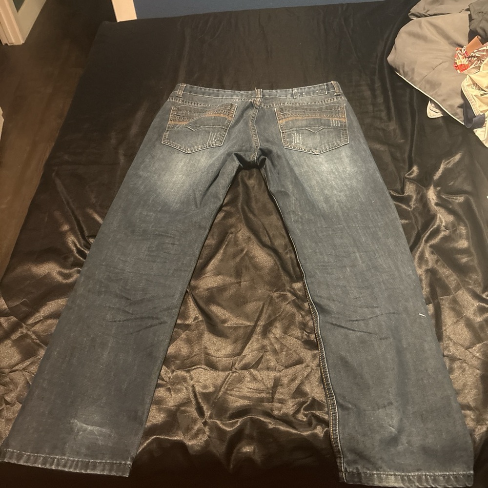 Classic Blue Straight Jeans with Faded Wash